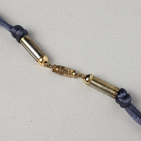 Handmade Blue & Gold Ceramic Pendant Necklace - Picture 5 of 7